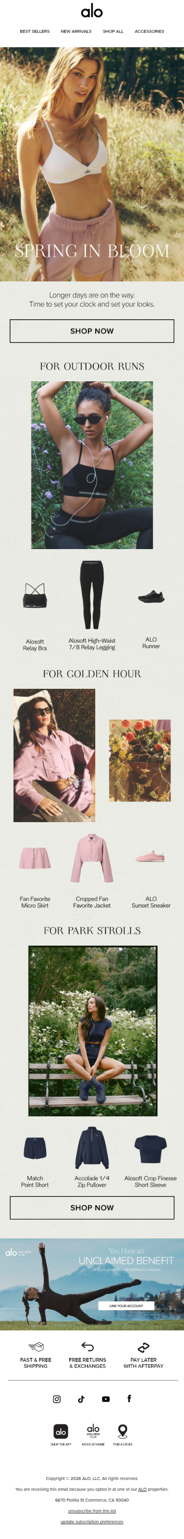 Alo Yoga — mobile view