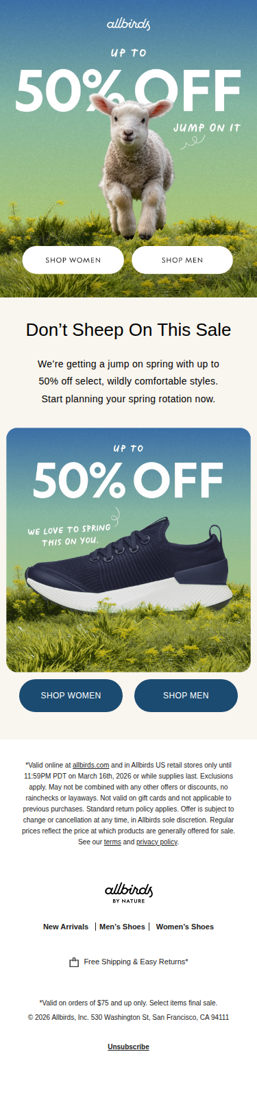 Up to 50% Off Starts Now