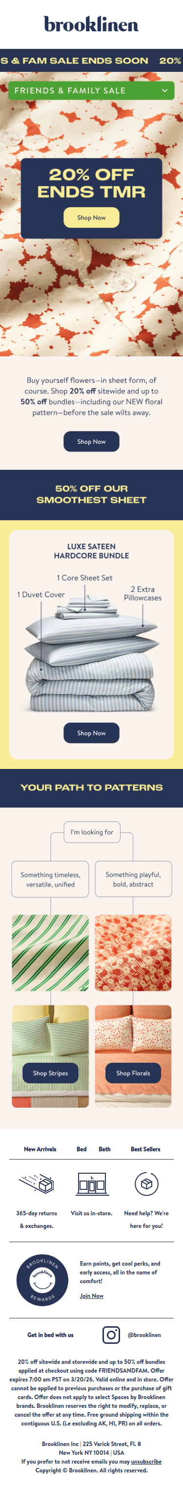 ONE DAY LEFT for 20% Off Friends & Fam Sale