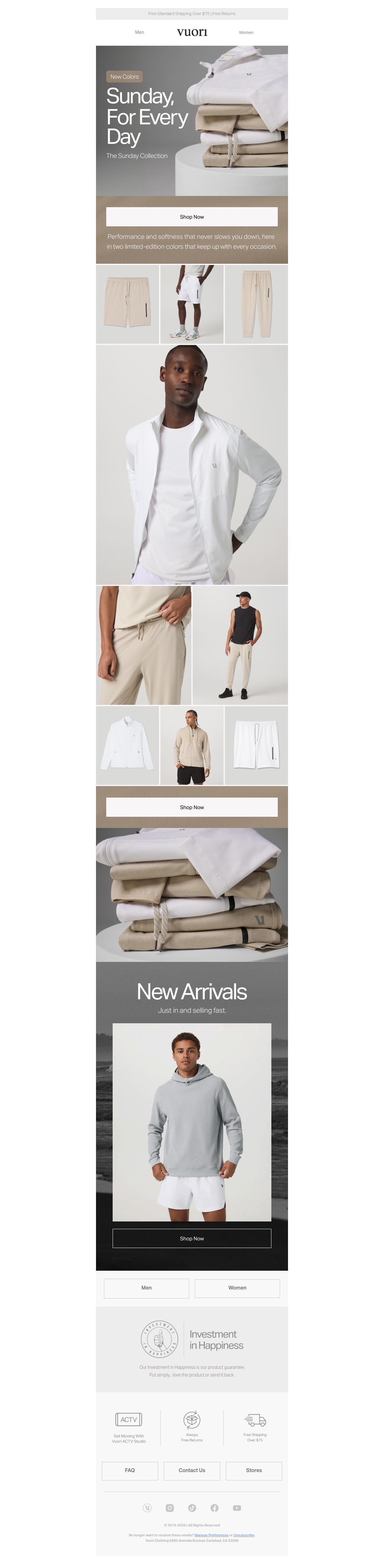 Just Dropped: New Sunday Collection Colors — desktop view