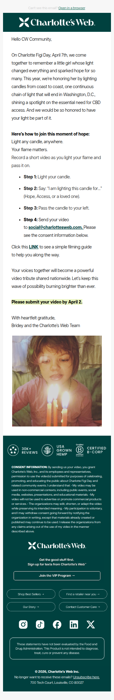 💜 Be Part of Our Charlotte Figi Day Candle Lighting Relay