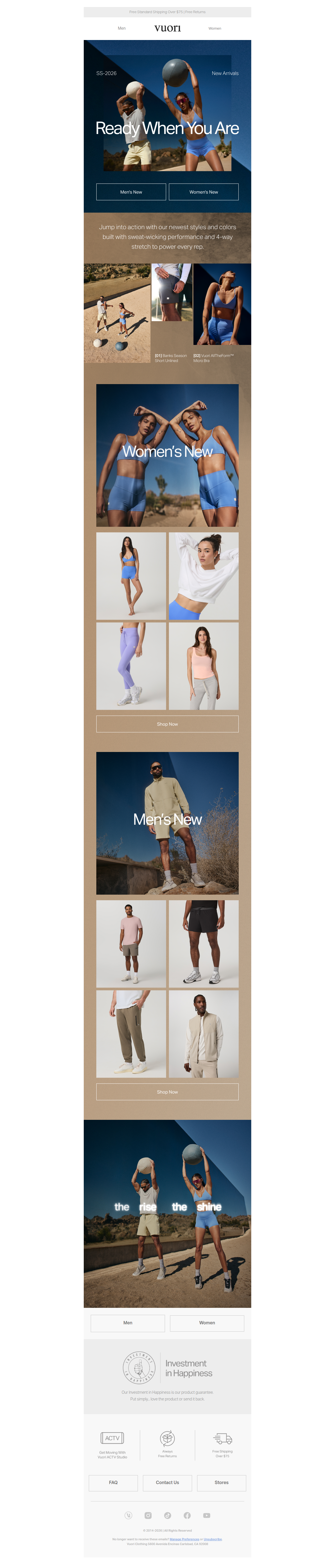 Now Live: New Spring Arrivals — desktop view