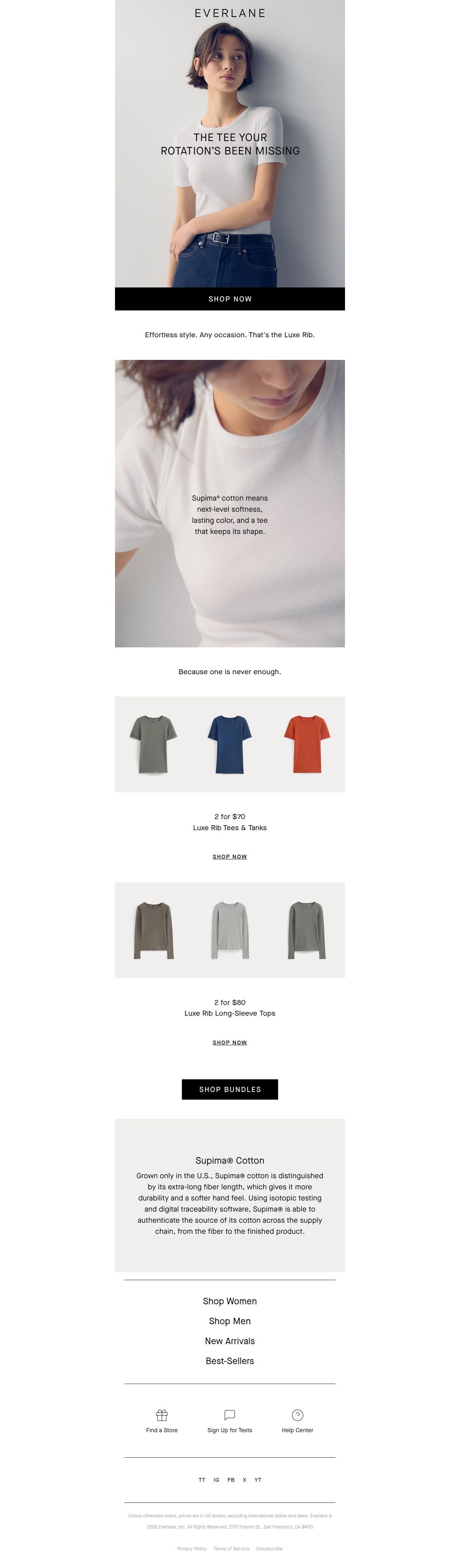 The Luxe Rib Tee is Calling — desktop view