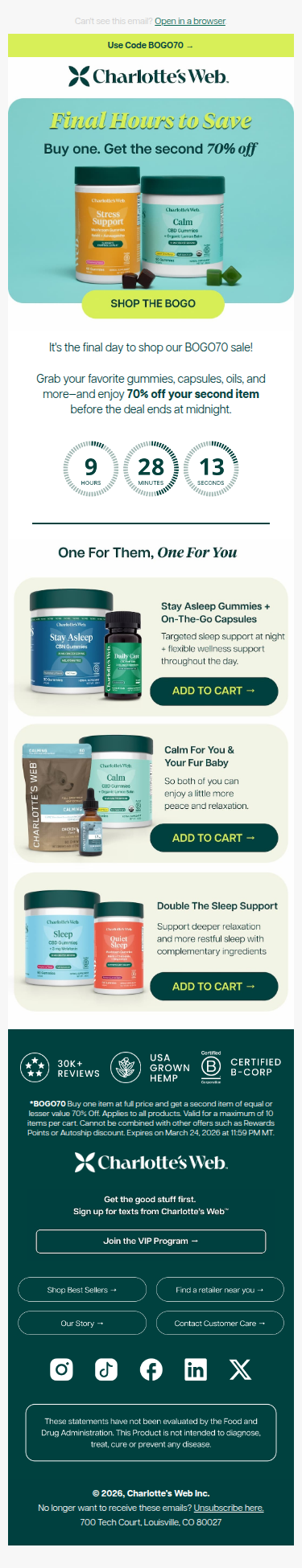 📢 Last Call to BOGO70 – Ends Tonight!