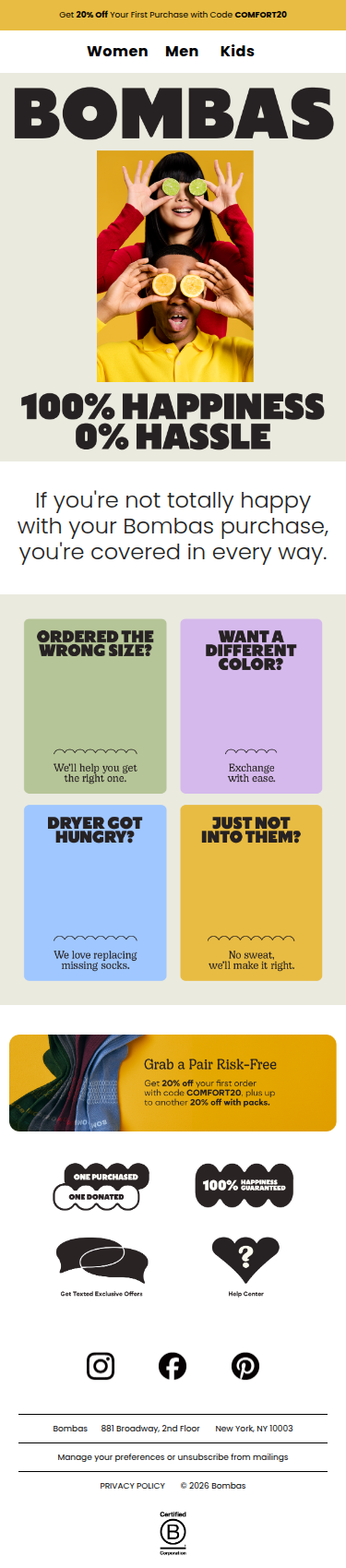 Try Our Socks, Risk-Free