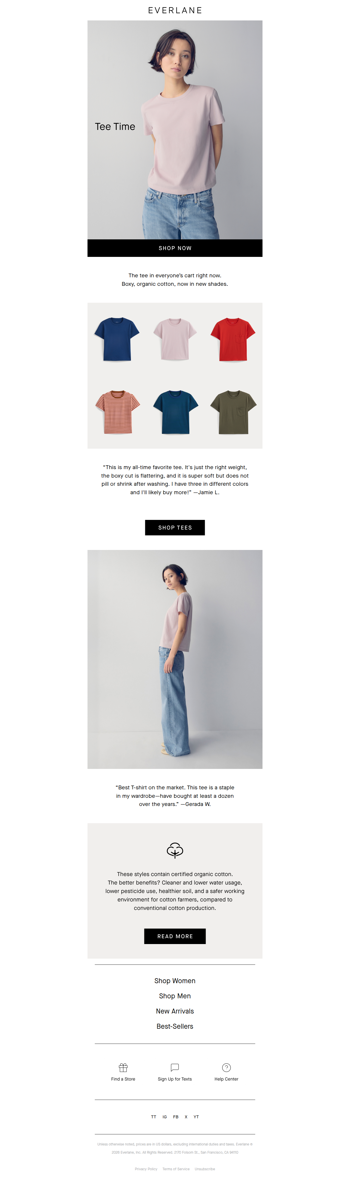 “The Perfect Tee” — desktop view