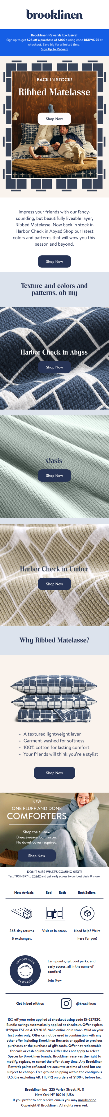 BACK IN STOCK! Shop Ribbed Matelasse