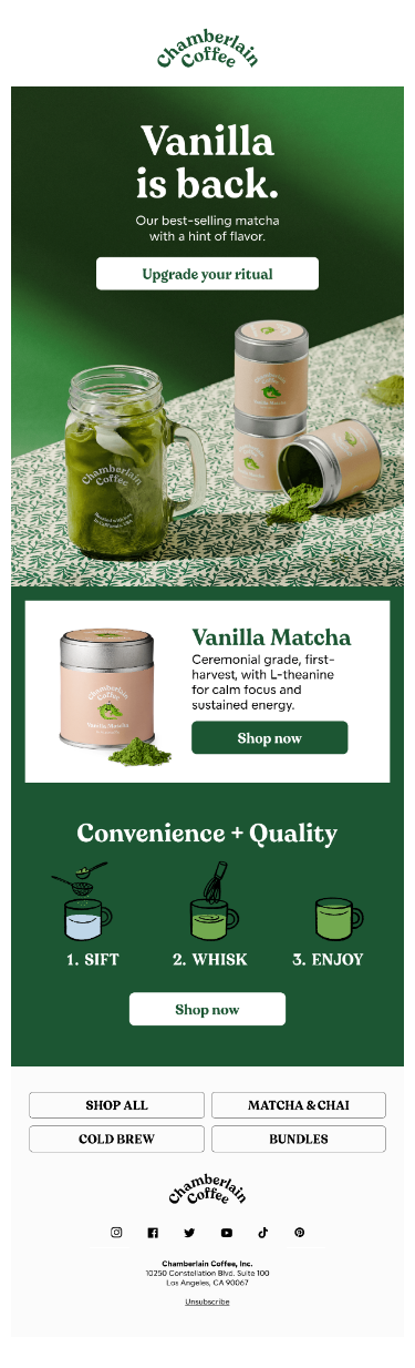 Vanilla Matcha returns