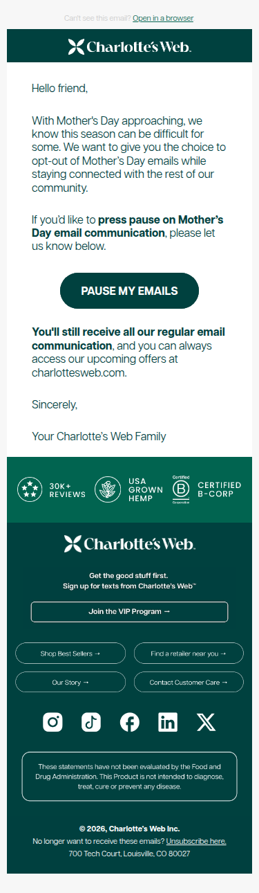 A quick note about Mother’s Day