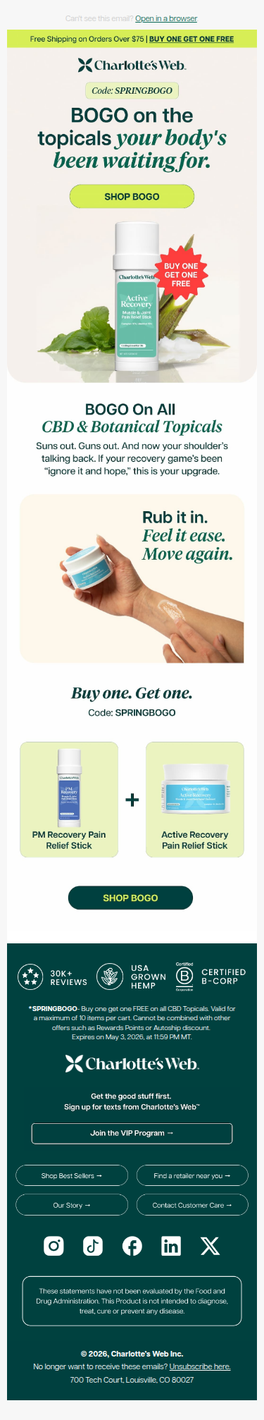 Buy one. Get one. ALL Topicals.