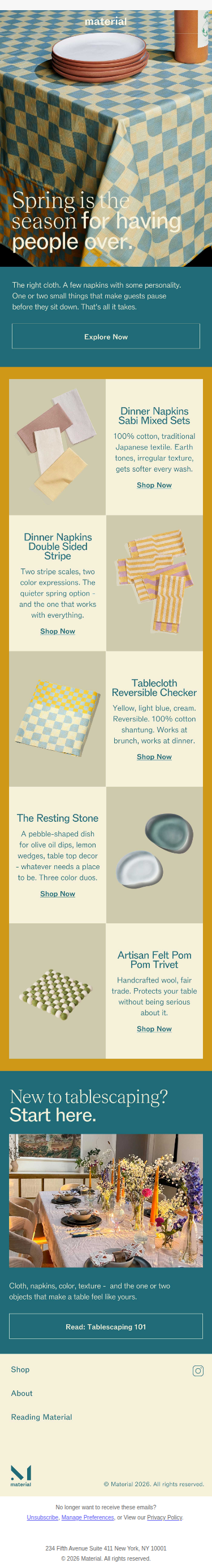 Set the spring table
