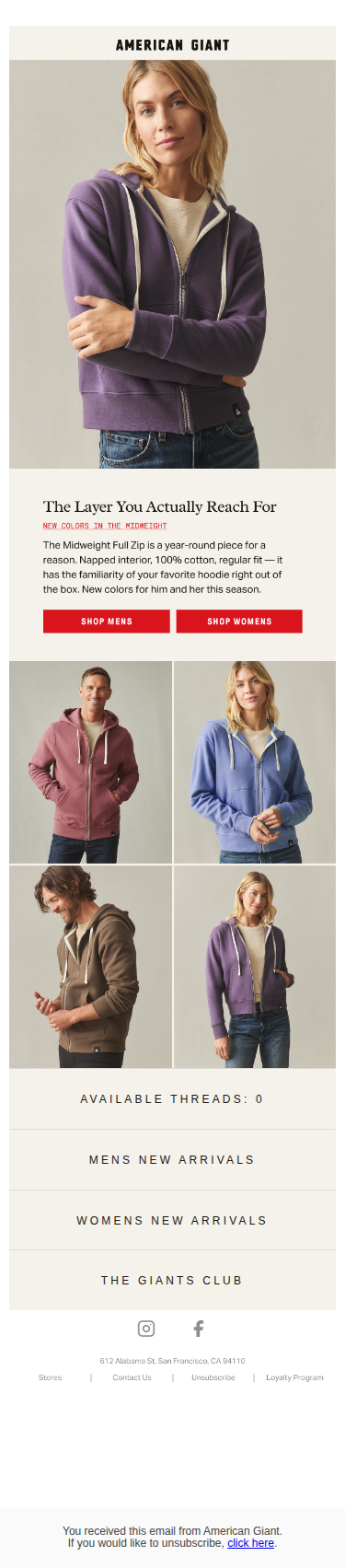 Midweight Full Zip Color Update