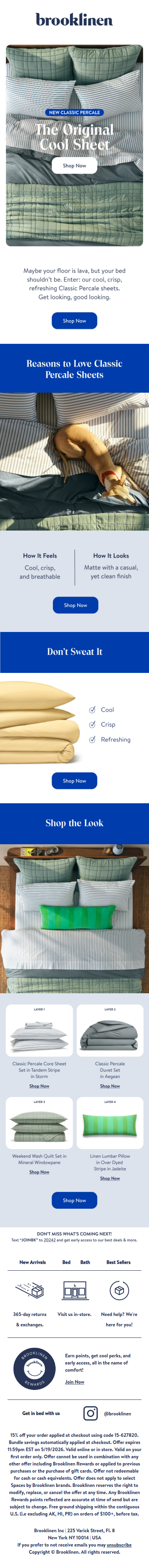 NEW Classic Percale: The Original Cool Sheet