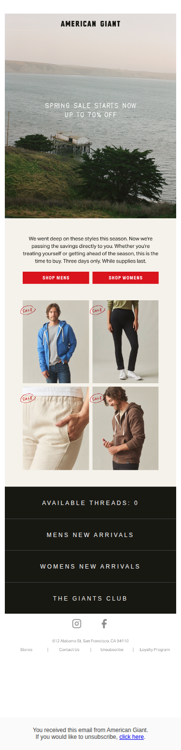 The Spring Sale: Up To 70% Off
