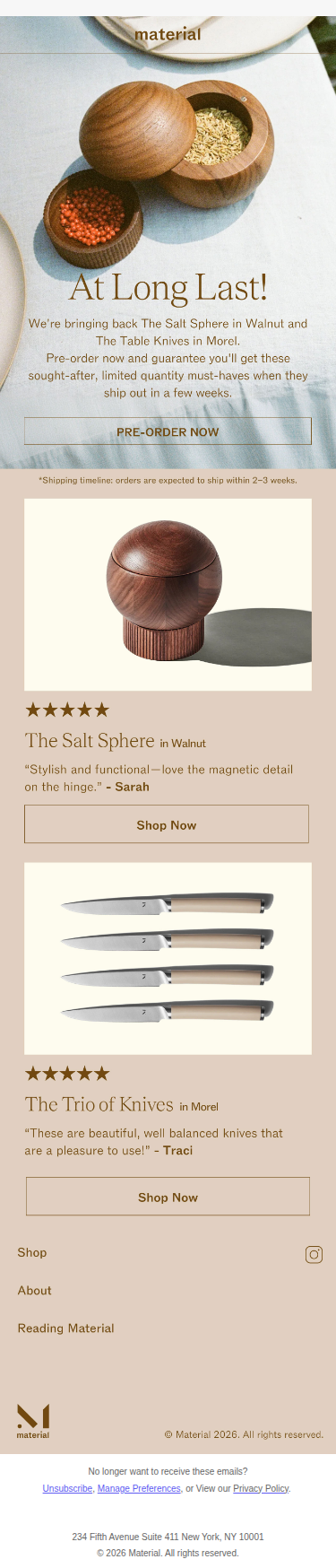 The BIG Spring Restock is here!