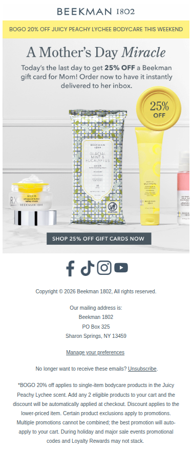 Ends Tonight! 25% Off Gift Cards 💌