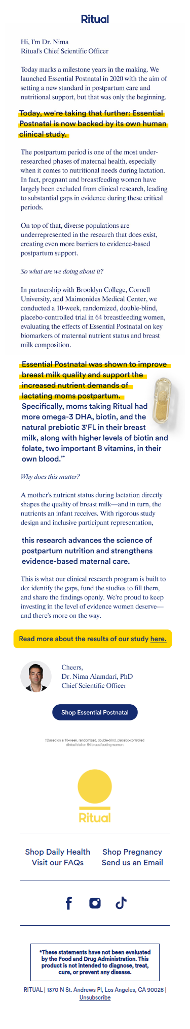 Essential Postnatal is now clinically studied
