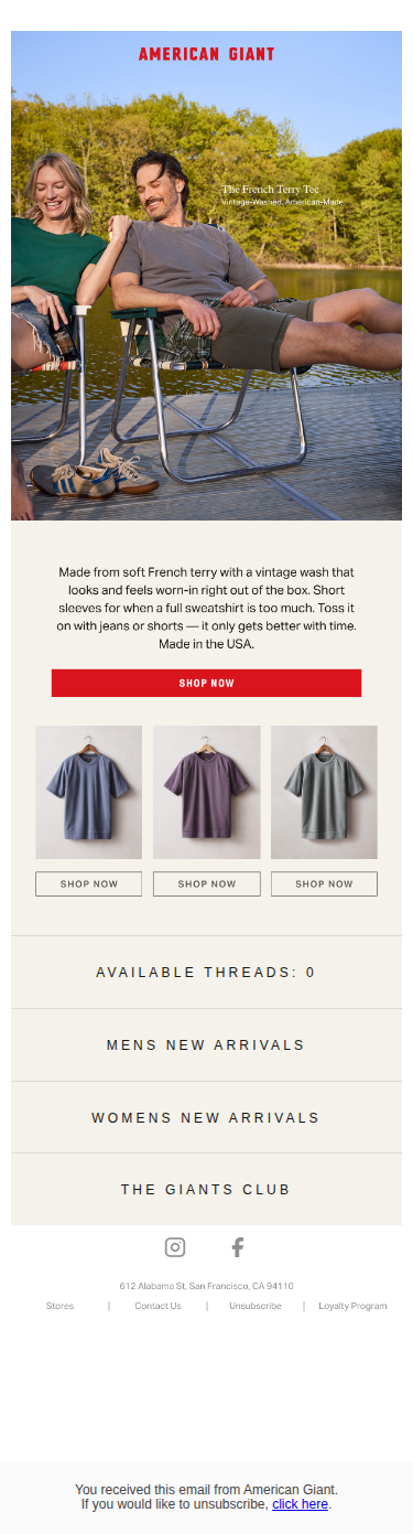 New French Terry Tee, Worn-in Feel