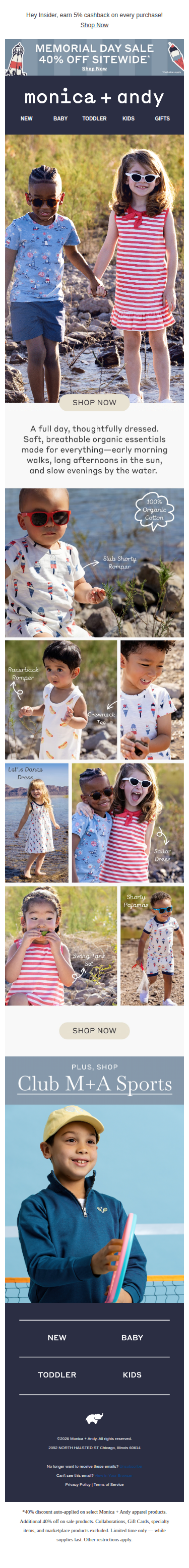 40% Off Organic Summer Favorites