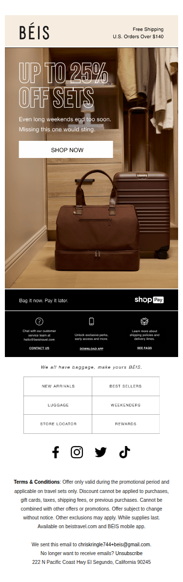 UP TO 25% OFF SETS
