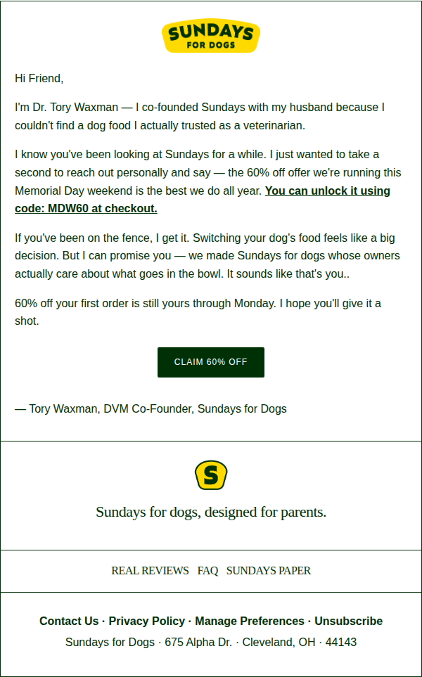 I wanted to personally reach out before our 60% off ends on Monday.