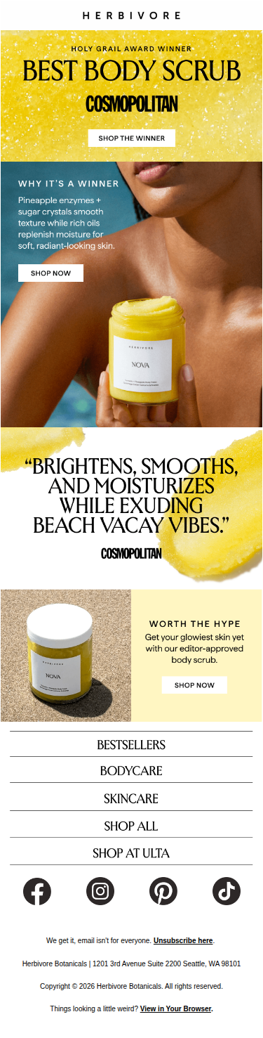 A Cosmopolitan Holy Grail winner 🏆