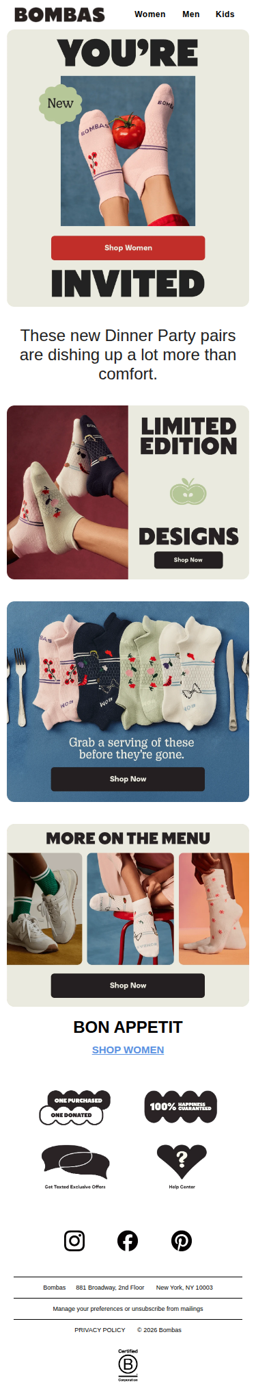 New Socks for Your Next Dinner Party