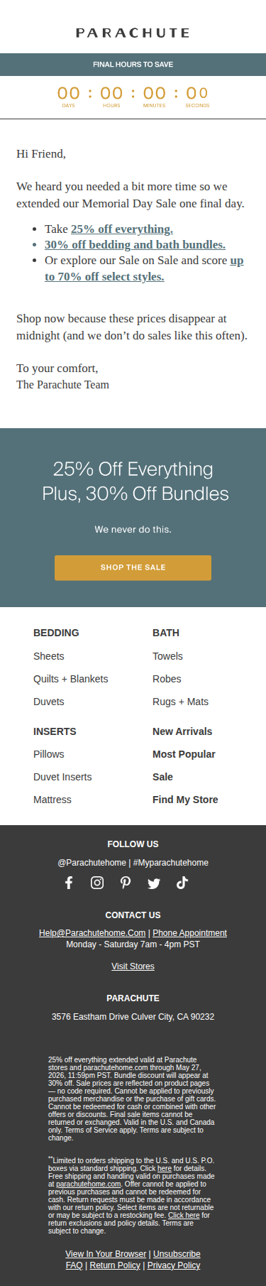 Final 5 Hours: up to 30% off
