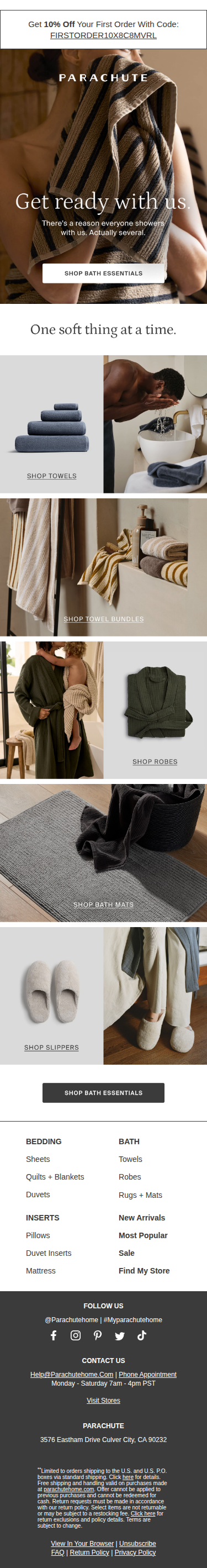 Hot Shower. Soft Towel.
