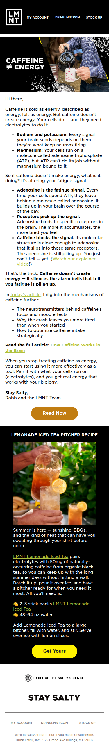 Caffeine ≠ energy