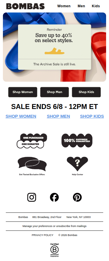 🚨 Reminder: Up to 40% Off Select Styles