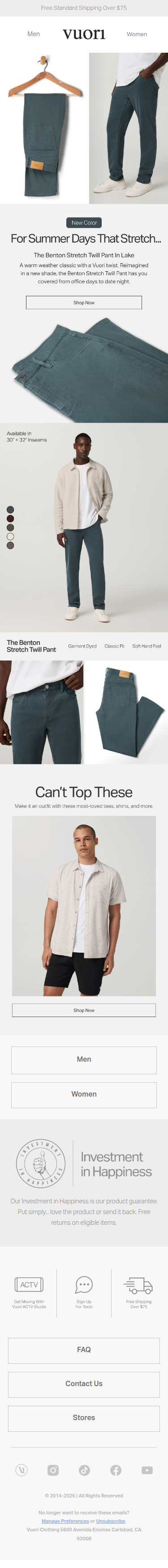 New Color: The Benton Stretch Twill Pant