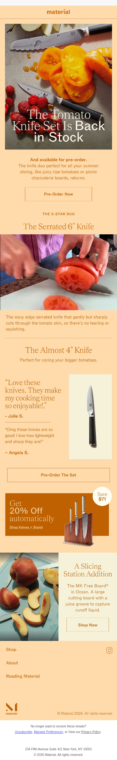 Pre-Order The Tomato Knife Set