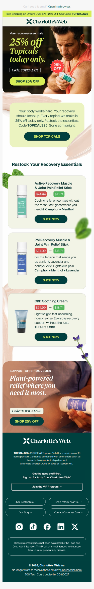 Soothe your muscles for 25% less (today only)