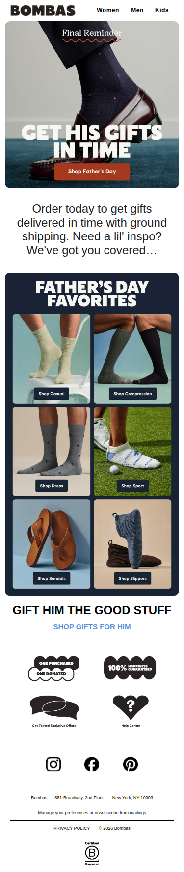 Get Dad's Gifts In Time