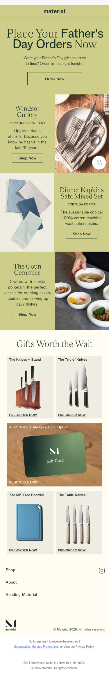 Re: Father's Day Shipping Cutoff