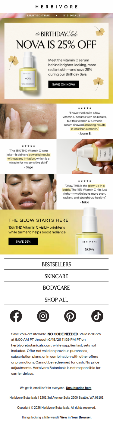 25% OFF NOVA: Save on our bestselling brightening serum ✨