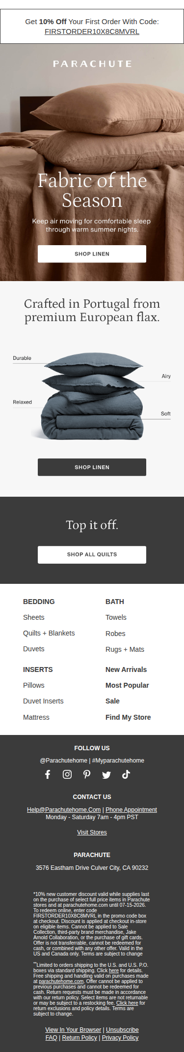 Linen is in season.