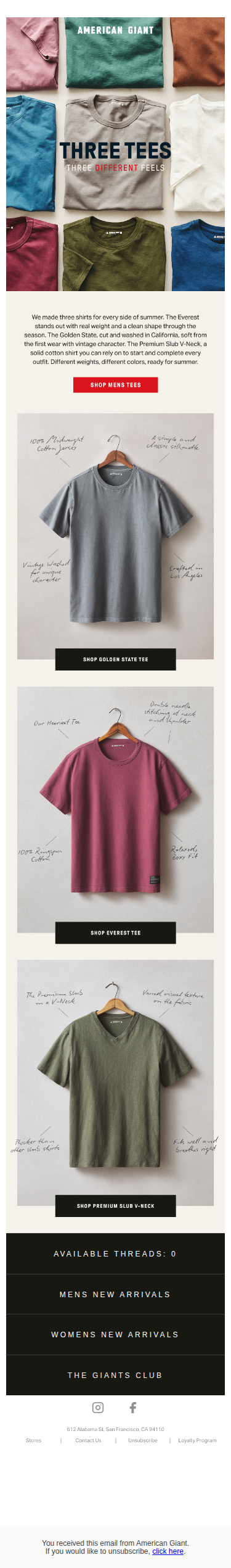 Three new tees, just in time for the heat