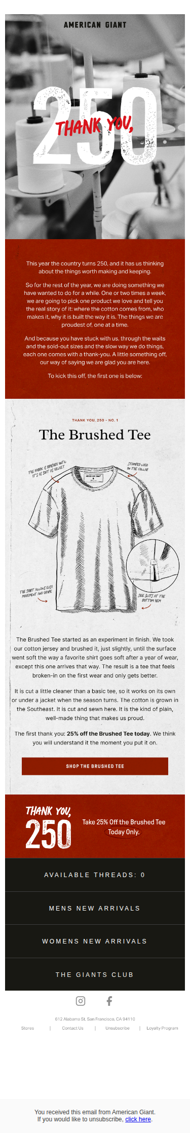 Thank You, 250 · No. 1: The Brushed Tee