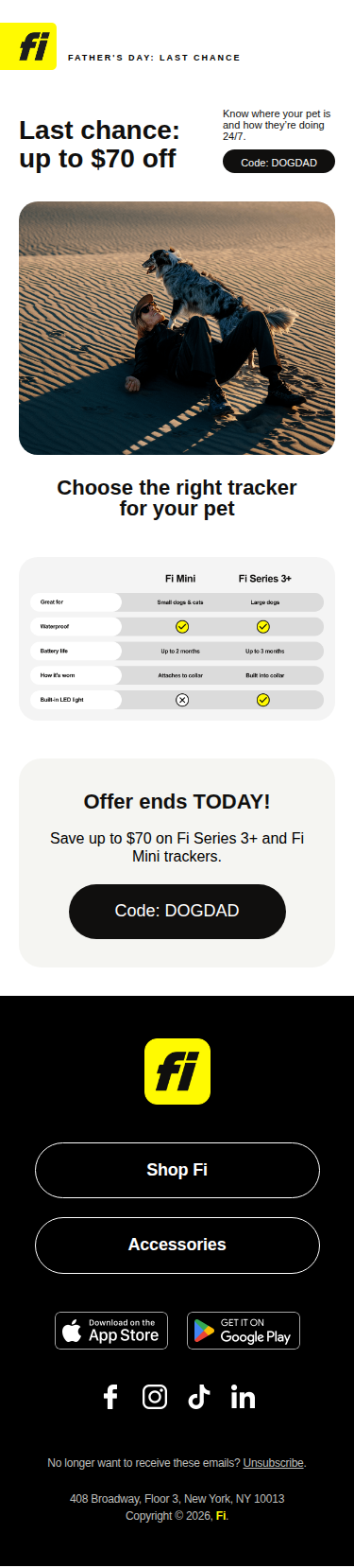 Last chance: save up to $70
