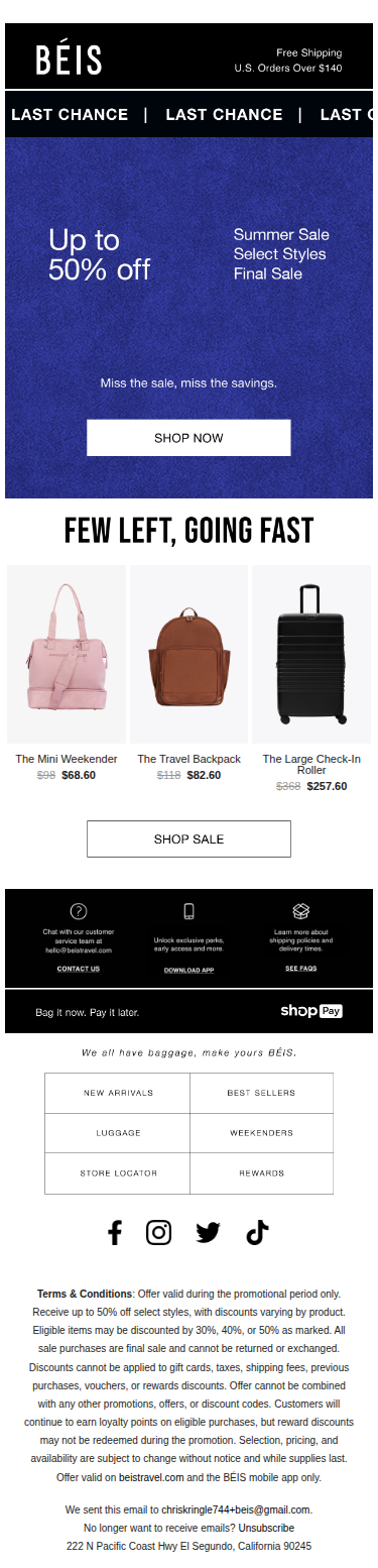 Ending soon! Up to 50% off select styles