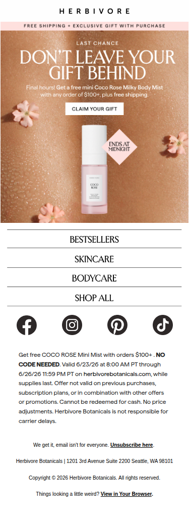 Last chance! Don't mist this free gift 💧