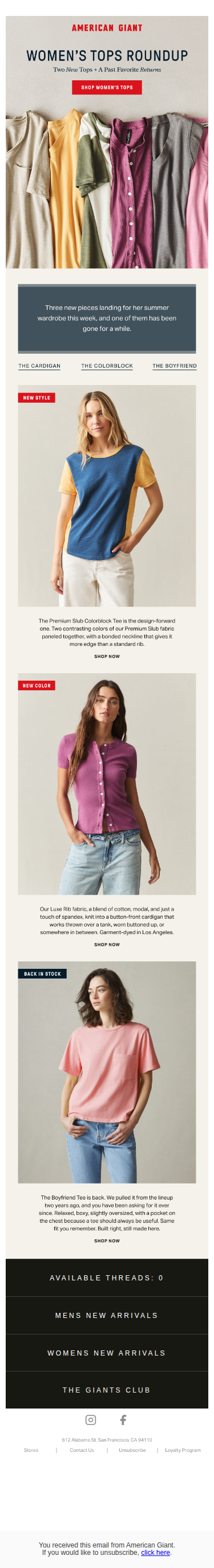 Three new tops just for her