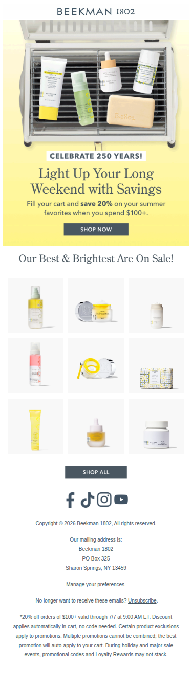Don't Miss Out: 20% Off $100+ 🛍️
