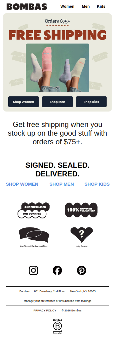 Free Shipping on Orders $75+