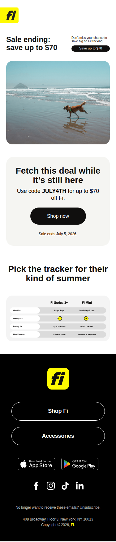 Time's running out! Save up to $70