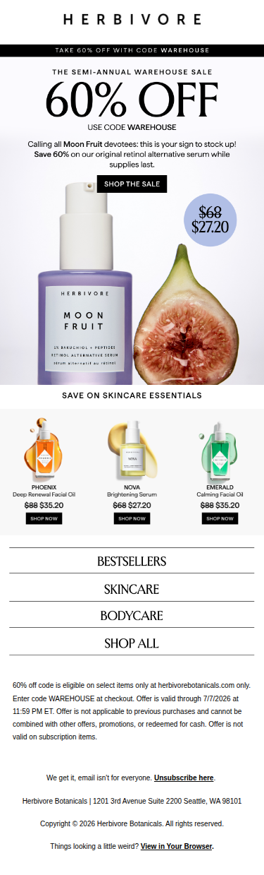 60% OFF on skincare faves