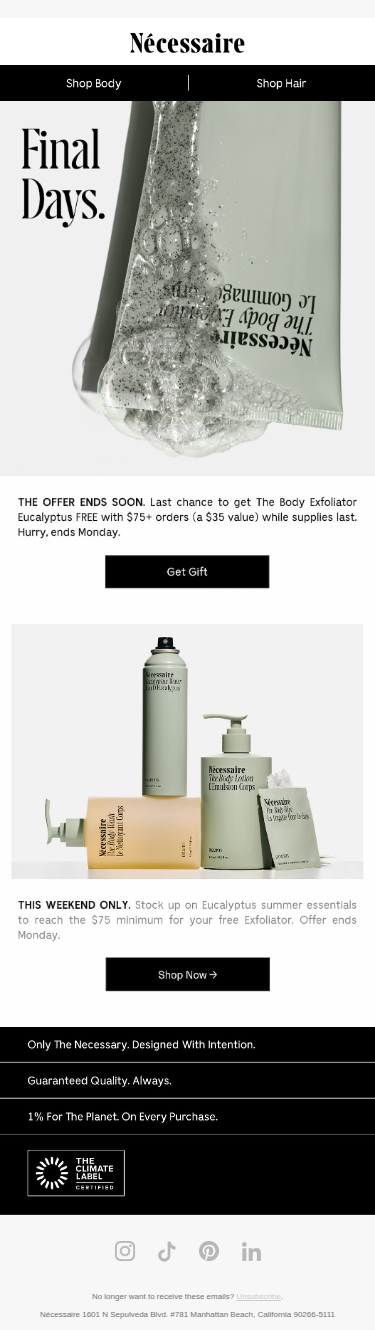 Ends Tomorrow