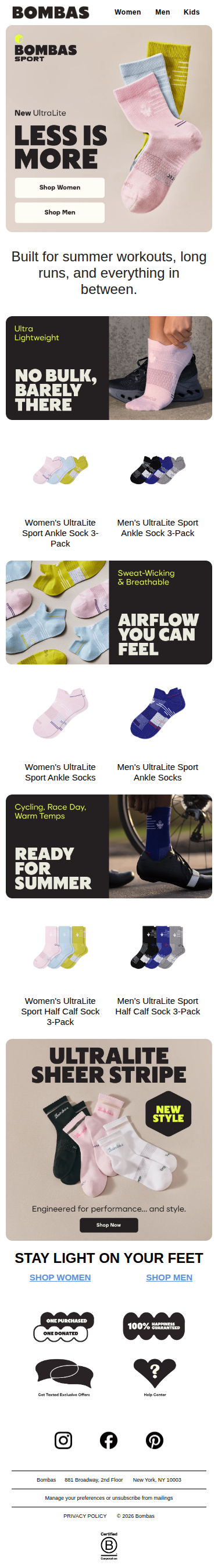 New Ultra Lightweight Athletic Socks